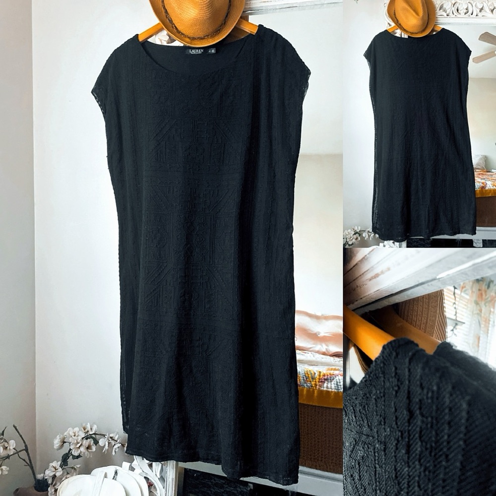 LAUREN Ralph Lauren Black Lace Shift Dress